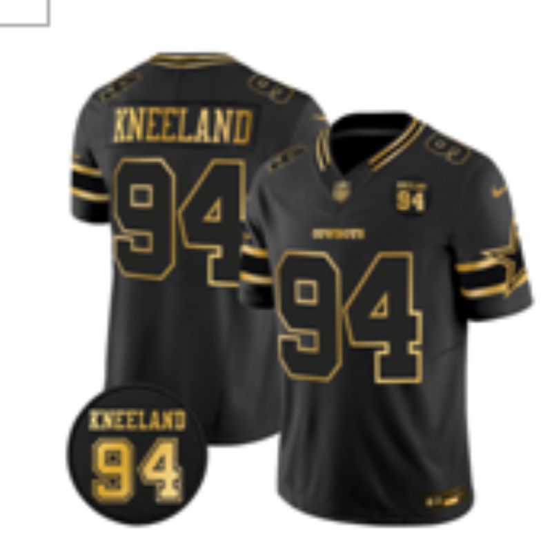 Men 2026 Dallas Cowboys #94 Kneeland Black gold 6th generation Nike Limited NFL Jersey style 03